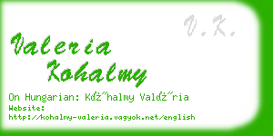 valeria kohalmy business card